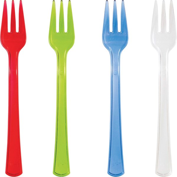 Trendware Assorted Color Mini Appetizer Forks, 4", 144PK 013440